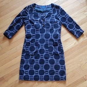 Boden Mod Print Cotton Shift Midi Dress